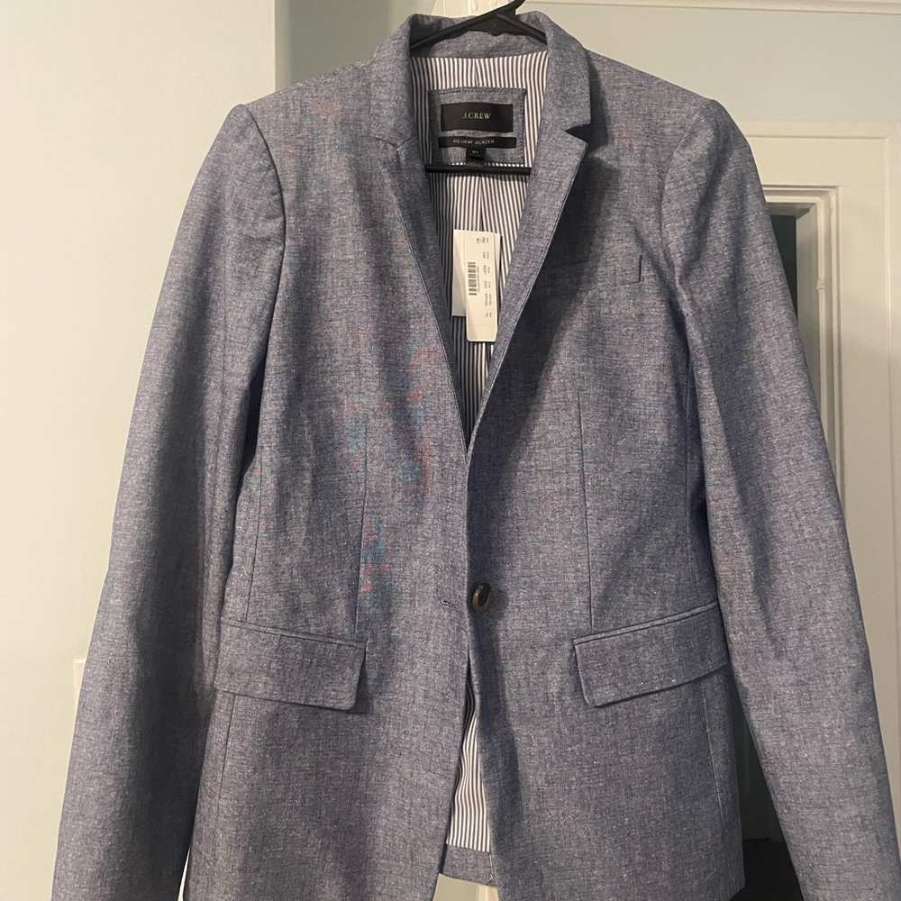 NWT - J.Crew chambray Regent Blazer 6 tall